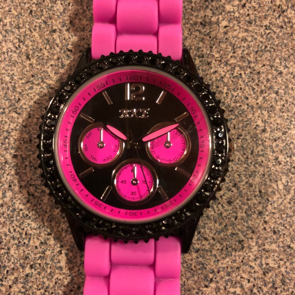 BKE pink silicone watch